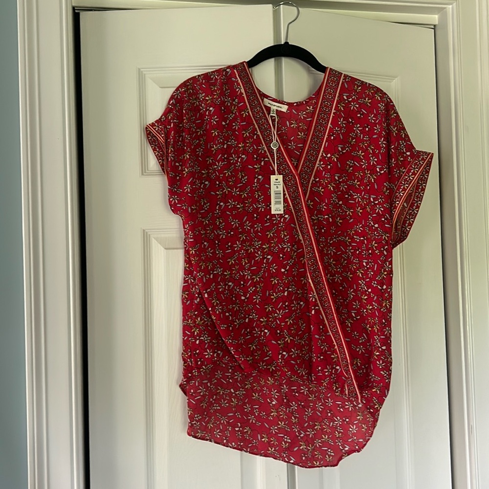 Max Studio red flower top